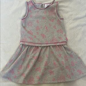 Disney Pink & Grey Sleeveless Castle Print Dress
